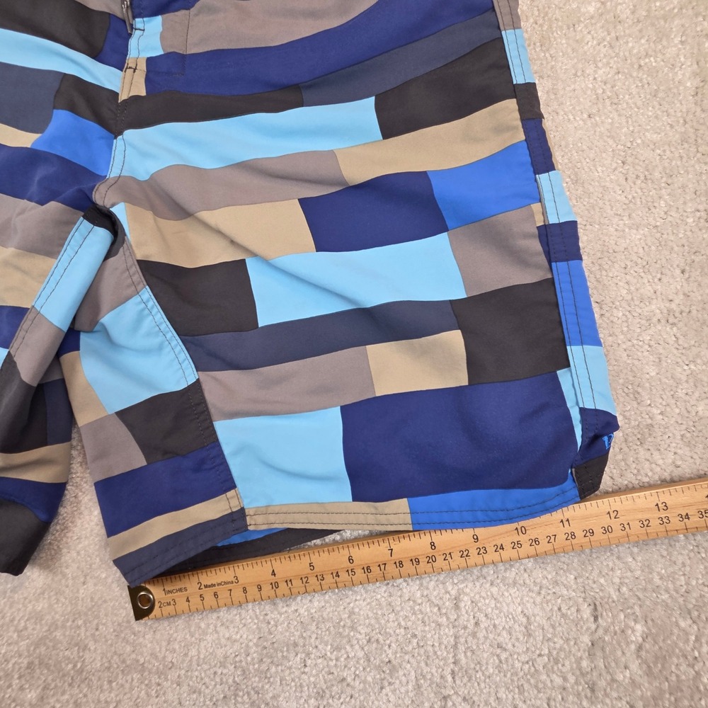 Patagonia Wavefarer Board Shorts Men's 34 Blue Gray Geometric Swim Trunks 86556 - Picture 9 of 10